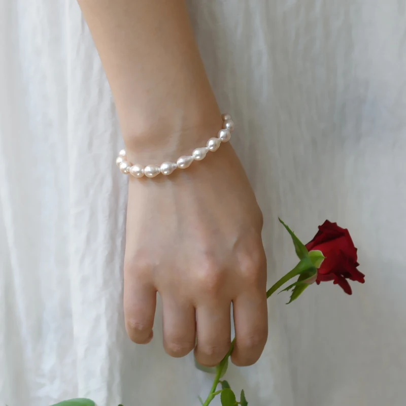 Женский браслет из натурального пресноводного жемчуга ASHIQI 7 8 мм с застежкой