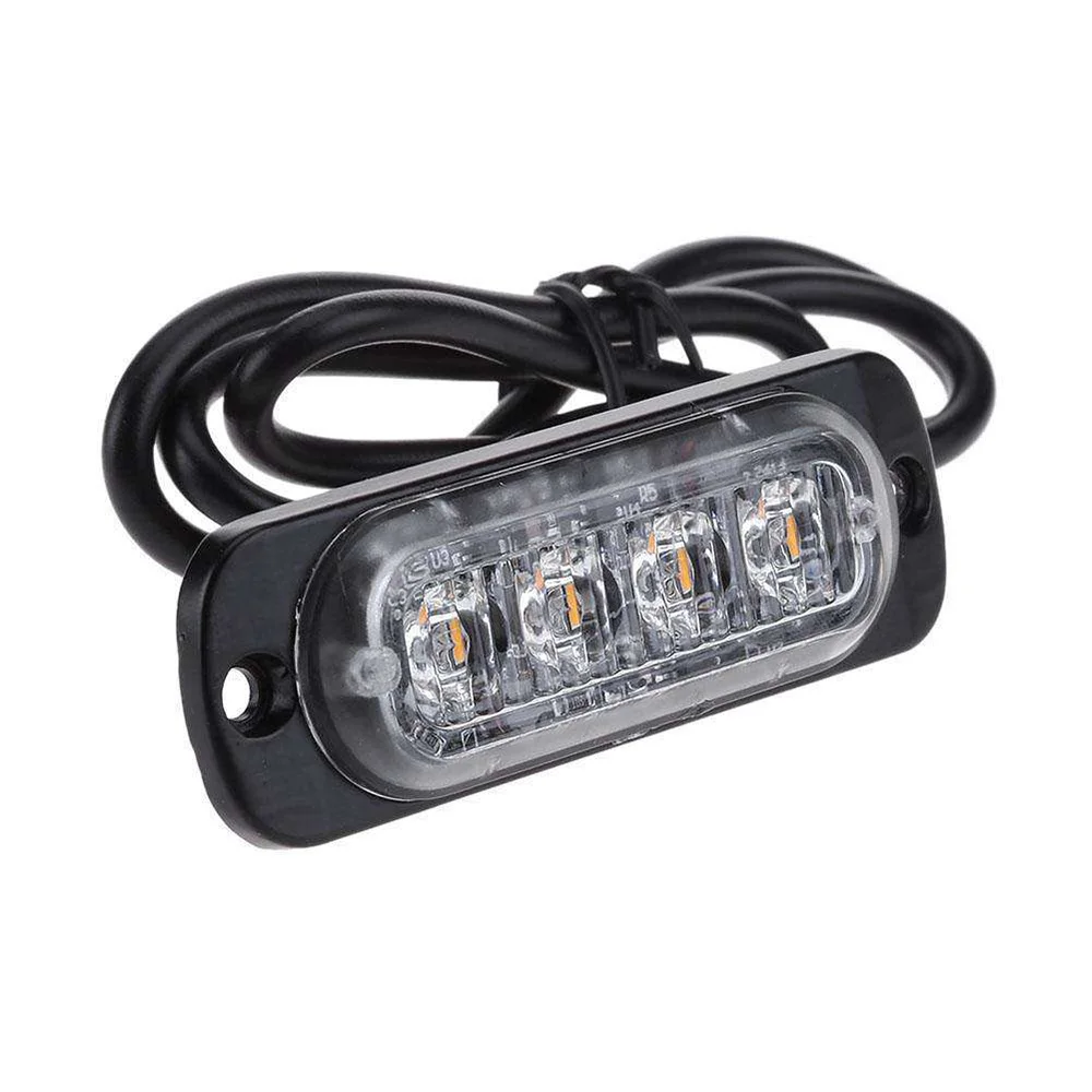 

4PCS 4 LED Car Truck Emergency Flash Warning Strobe Light LED Bar Amber Yellow 12V 24V Off Road SUV Auto Moto Lamp