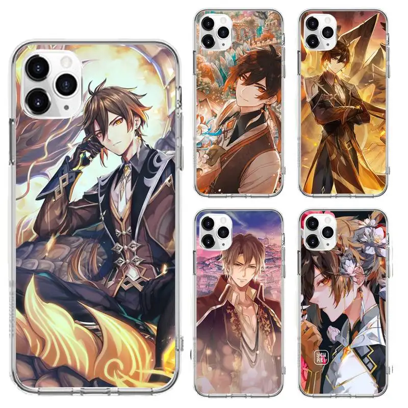 

zhongli genshin impact Phone Case For Clear-Iphone 5 5s se 6 6s 7 8 11 12 X Xs Xr Pro Plus Max Mini Cover
