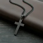 Классическое длинное ожерелье в европейском и американском стиле с крестом, подарок ожерелье с подвеской простое