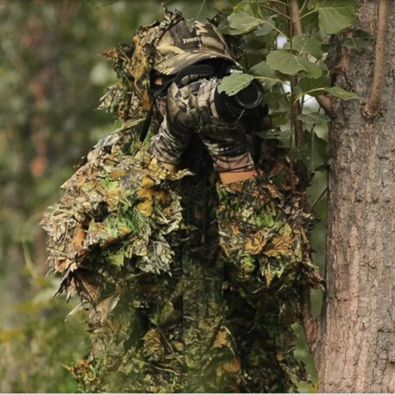 Новые охотничьи костюмы Ghillie с 3D рисунком кленовых листьев бионические