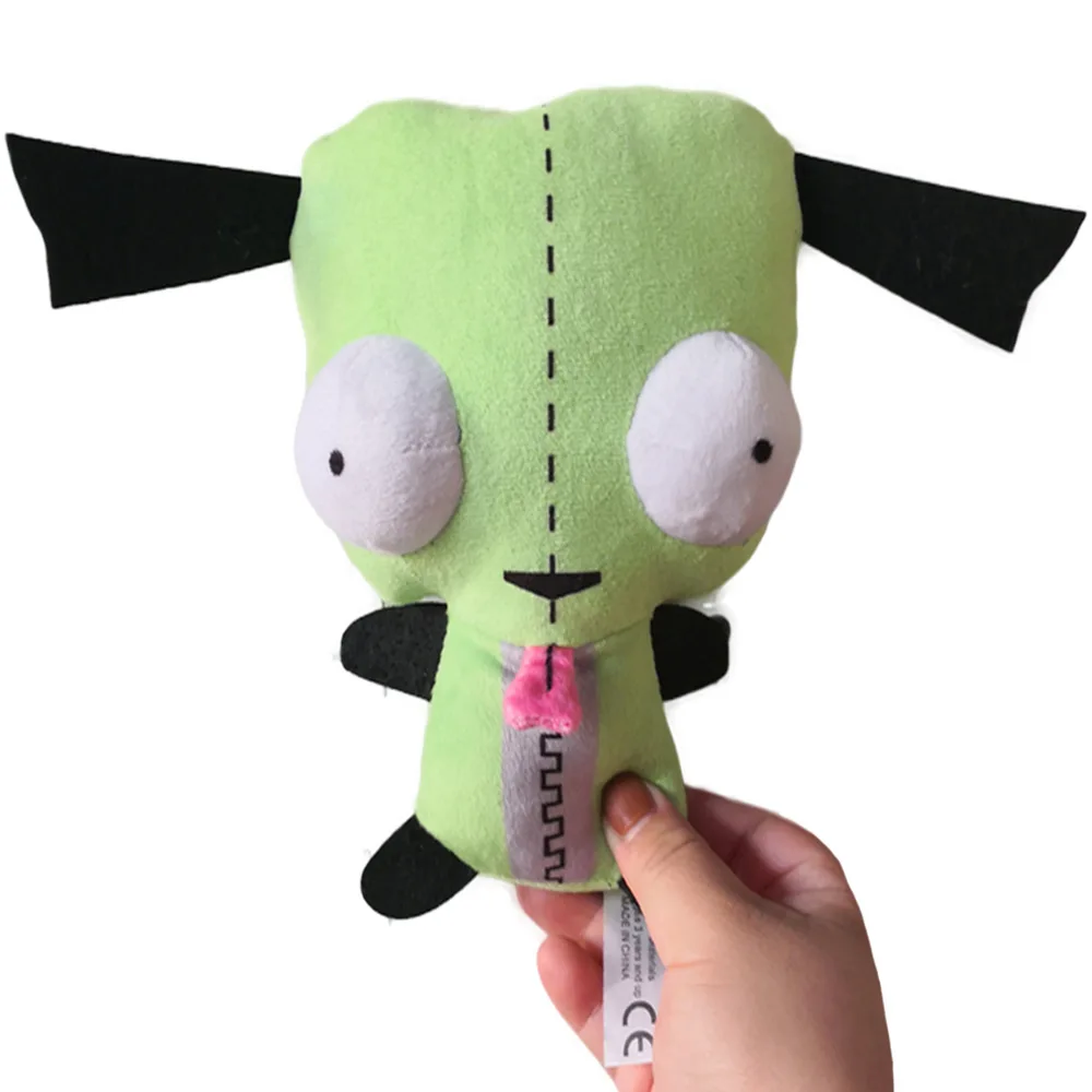 25 см 3D выпуклые глаза зеленый Alien Invader Zim собака мягкая плюшевая игрушка кукла для