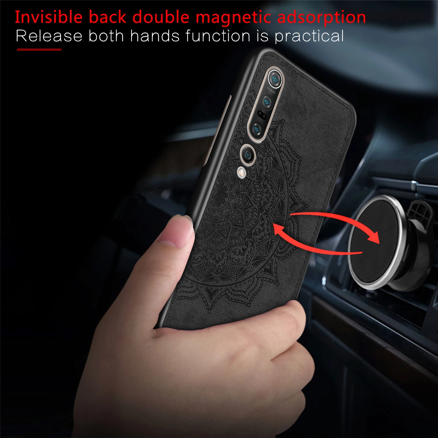 

For Xiaomi Mi 10 Pro Case Cover Magnetic TPU Frame Cloth Fabric Back Cover Mi 10 Pro 5G Phone Bumper Case For Xiaomi Mi 10 Pro