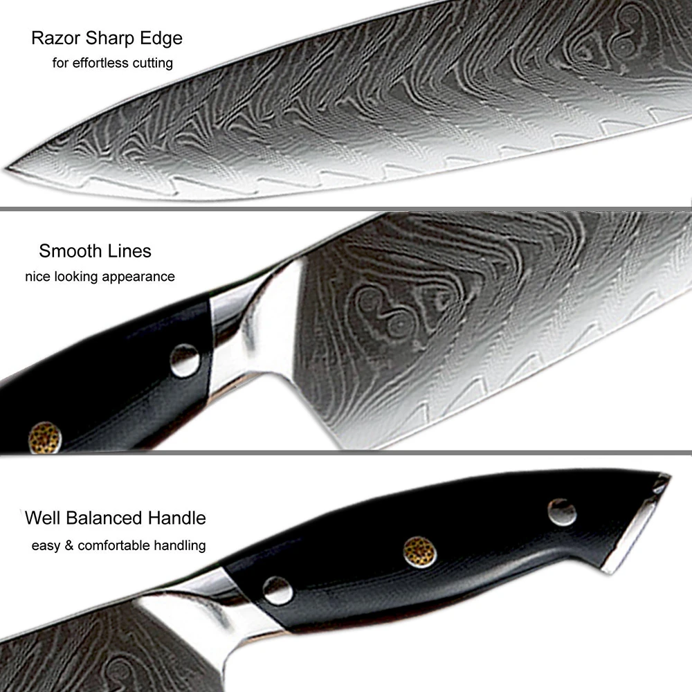 XITUO дамасский нож из высокоуглеродистой нержавеющей стали кухонный шеф повара