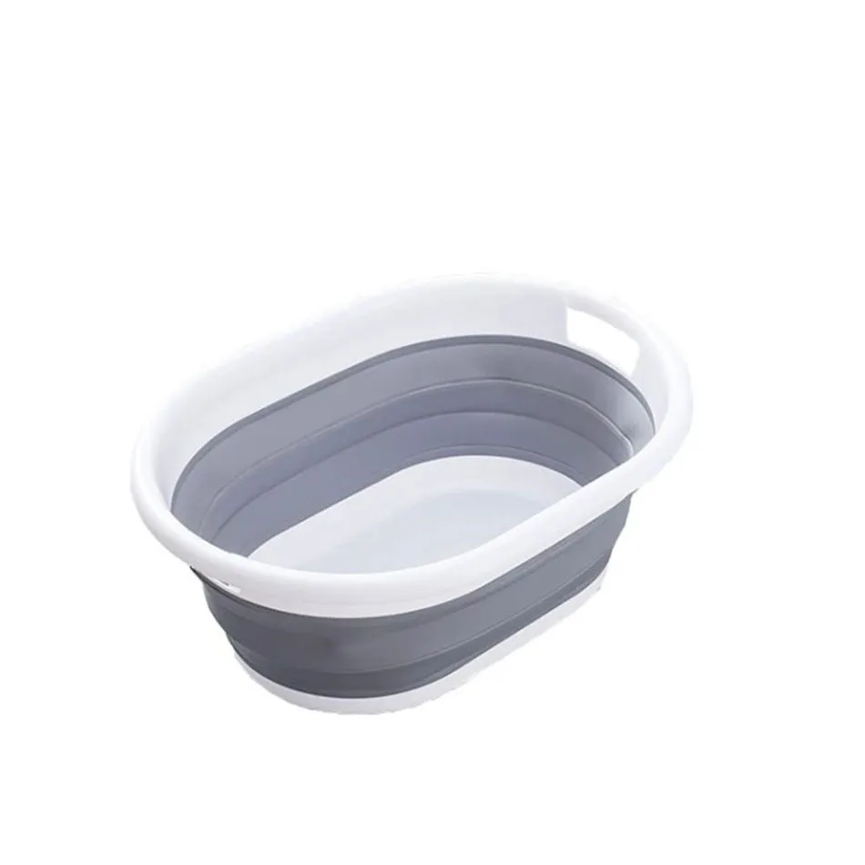 

Silica TPR Folding Storage Laundry Basket Foot Bath Dirty Clothes Basket Car Toy Storage Basket Toiletries Storage Bathroom Tool