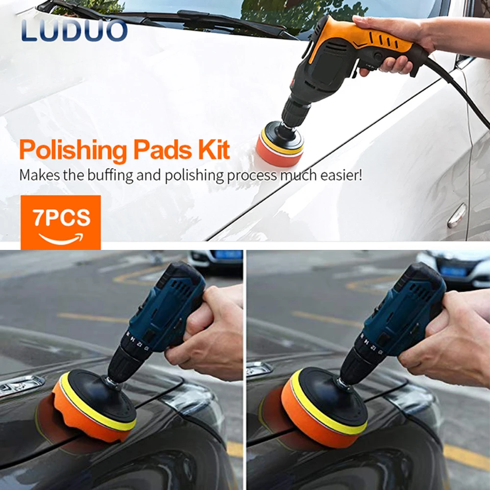 

Car Polisher Buffing Pads 3 Inch Car Buffer Pad Drill Polishing Kit Sponge Pads Foam Drill For Sanding Waxing Sealing Glaze