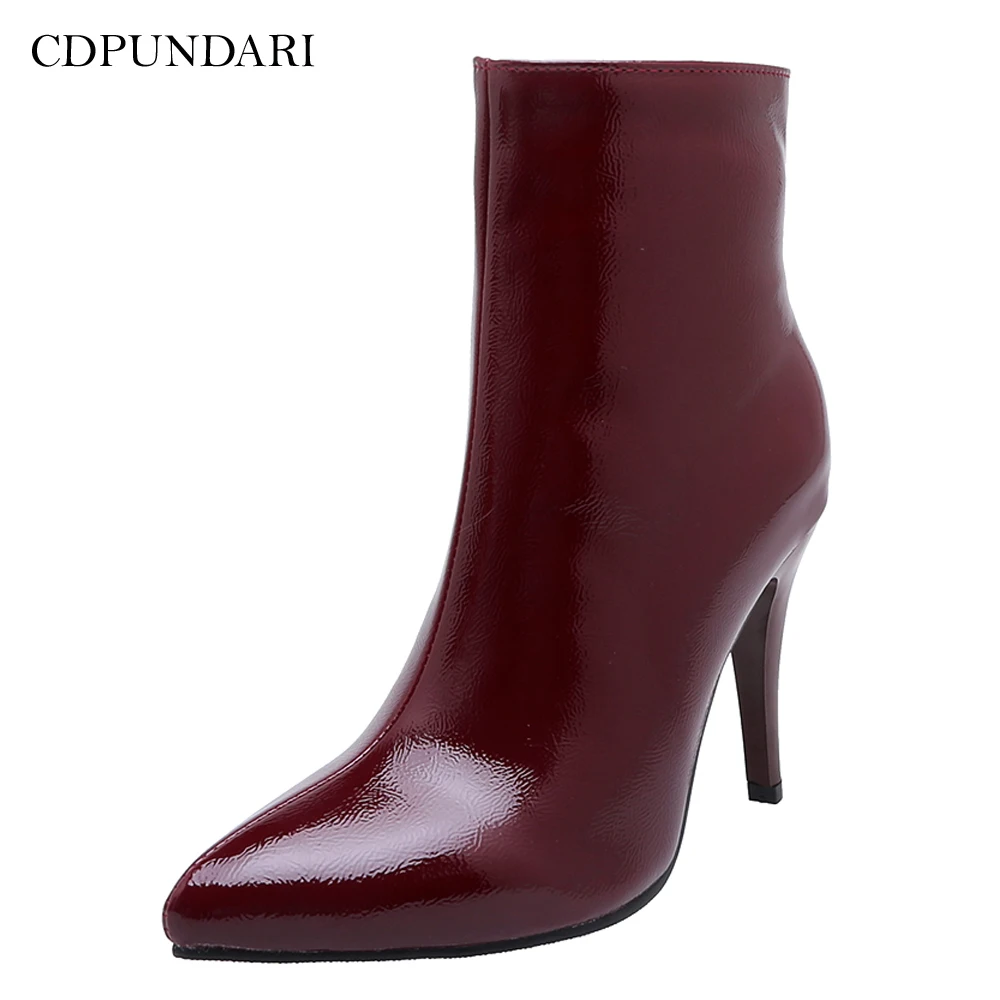 Сексуальные ботильоны CDPUNDARI с острым носком для женщин ботинки на высоком