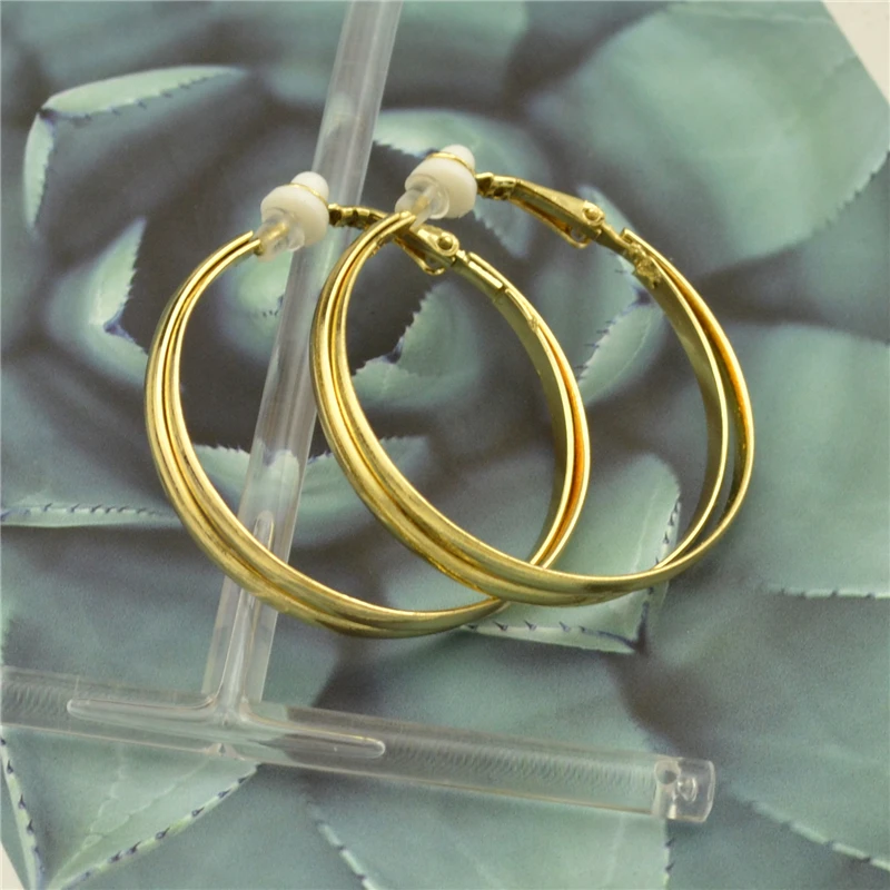 Женские круглые серьги-кольца с золотым покрытием модные ювелирные изделия