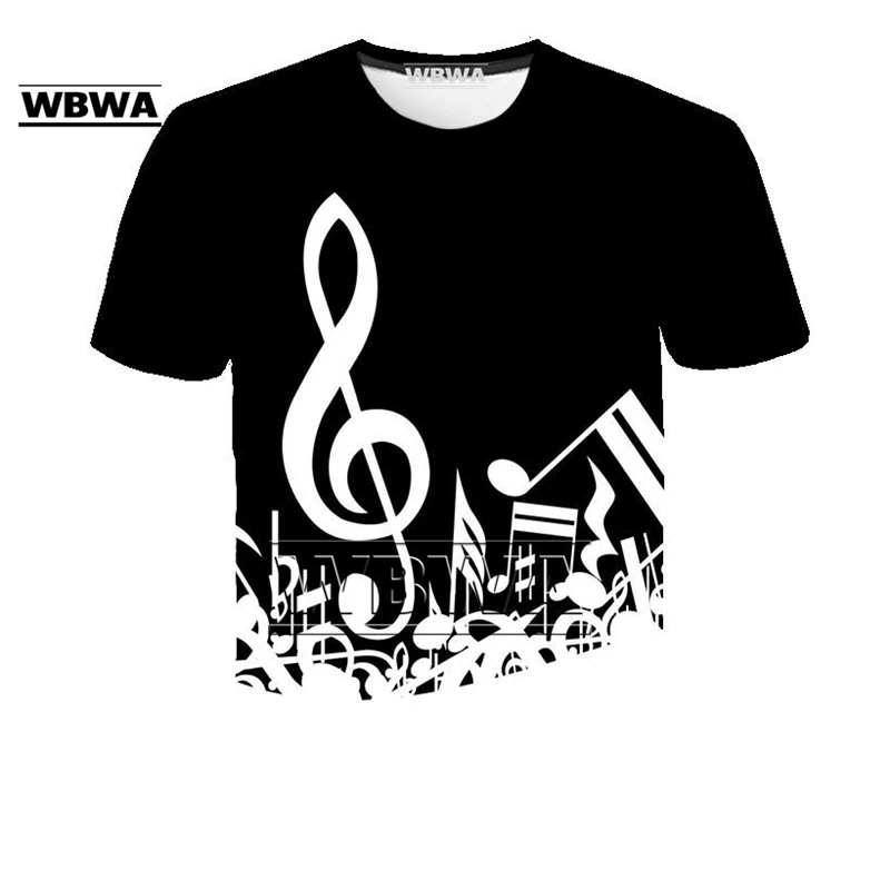 

WBWA Music Notes Funny Printed T Shirt Men/Women Summer Music Short Sleeve T-shirts Man Casual Tops T Shirt Brand Tee Shirt Homm