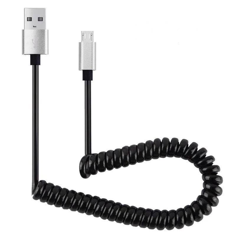 Телескопический Удлинительный пружинный Кабель micro USB 2 0 для vivo OPPO Huawei Samsung