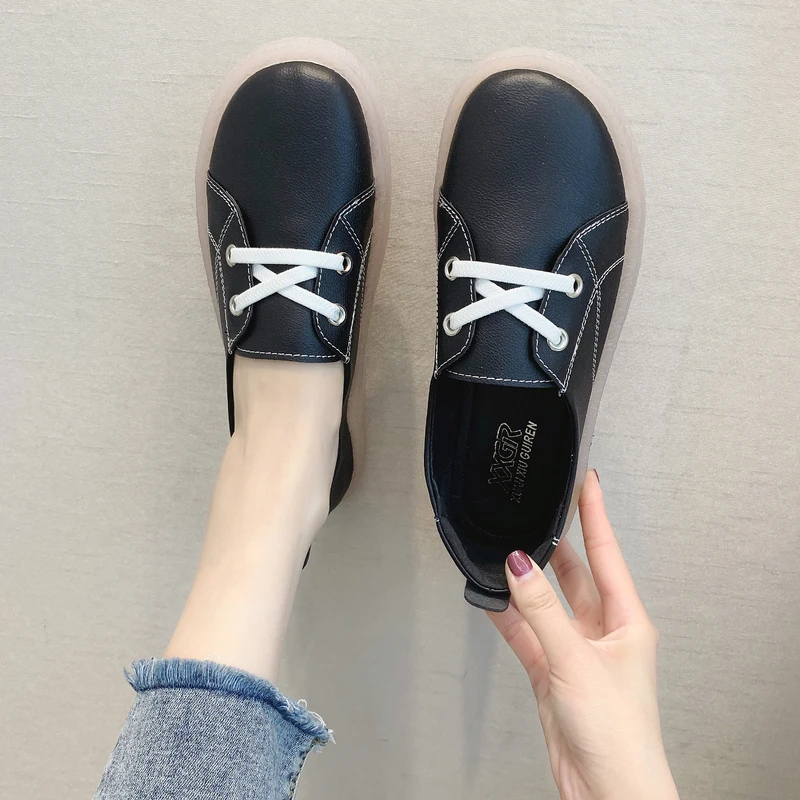 

Women Flats Plus Size Leather Shoes Women Loafers Slip On Moccasins Nurse Flat Shoes Female Leather Casual Shoes W33-01