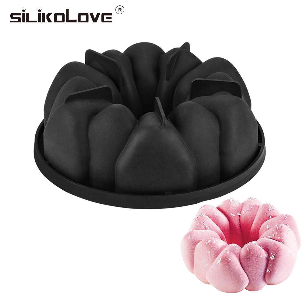

SILIKOLOVE New 7Inch Cake Mold 3D Wreath Garland Silicone Molds for DIY Baking Mousse Dessert Homemade Cake Mould Bakeware Tools