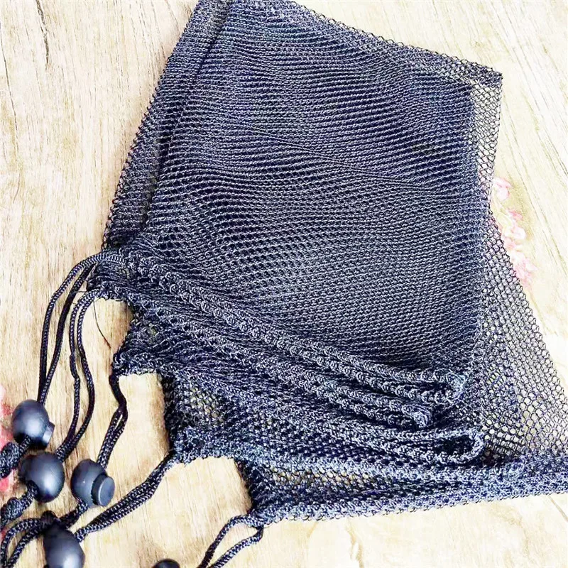 Черная сетчатая сумка на шнурке различные размеры карманная для гольфа черная