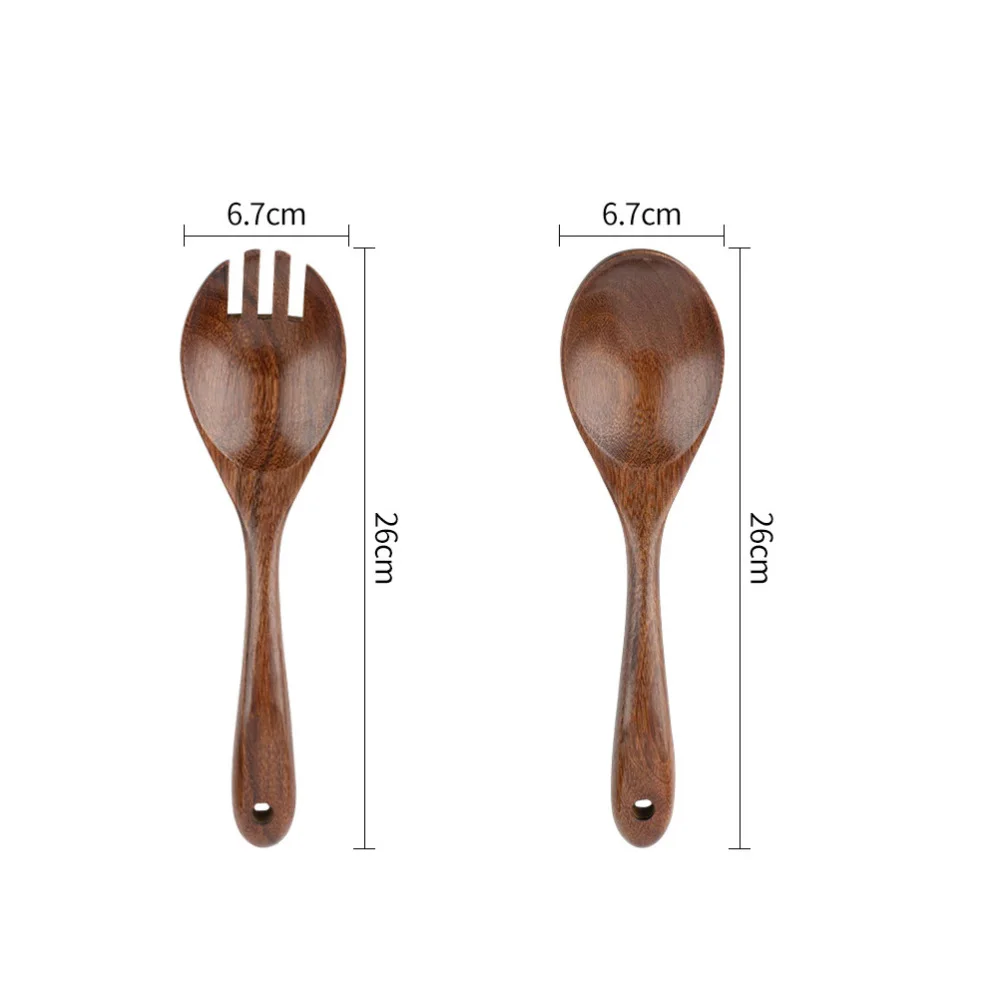 

2pcs Salad Serving Spoon and Fork Multifunctional Tableware (Assorted Color)