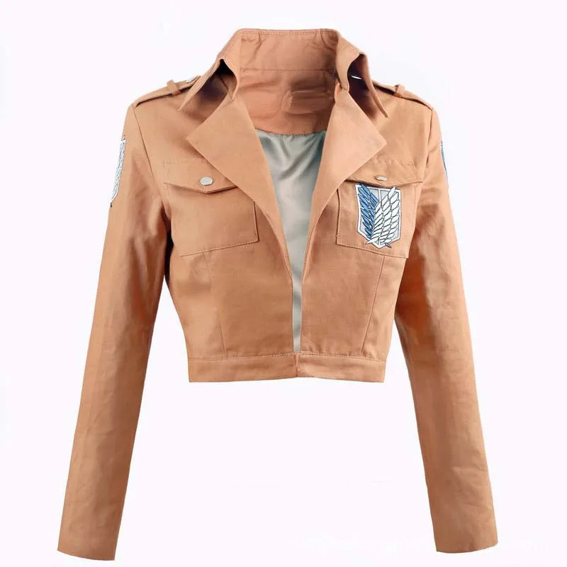 Attack On Titan Cosplay Shingeki No Kyojin Jacket Japanese Anime Brown Coat Women Man Adults | Тематическая одежда и
