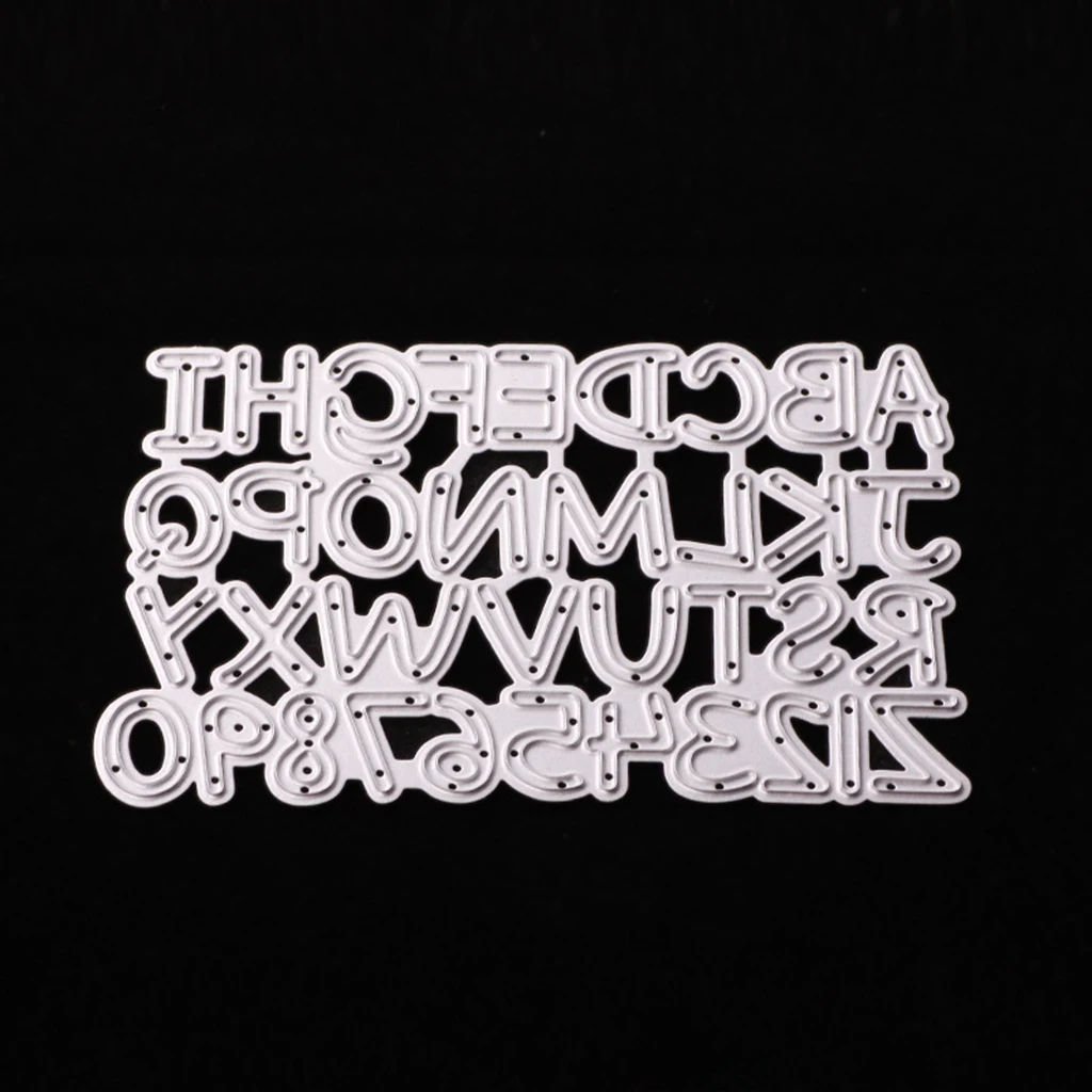 0-9 A-Z трафарет для резки букв рождественских открыток инструмент тиснения