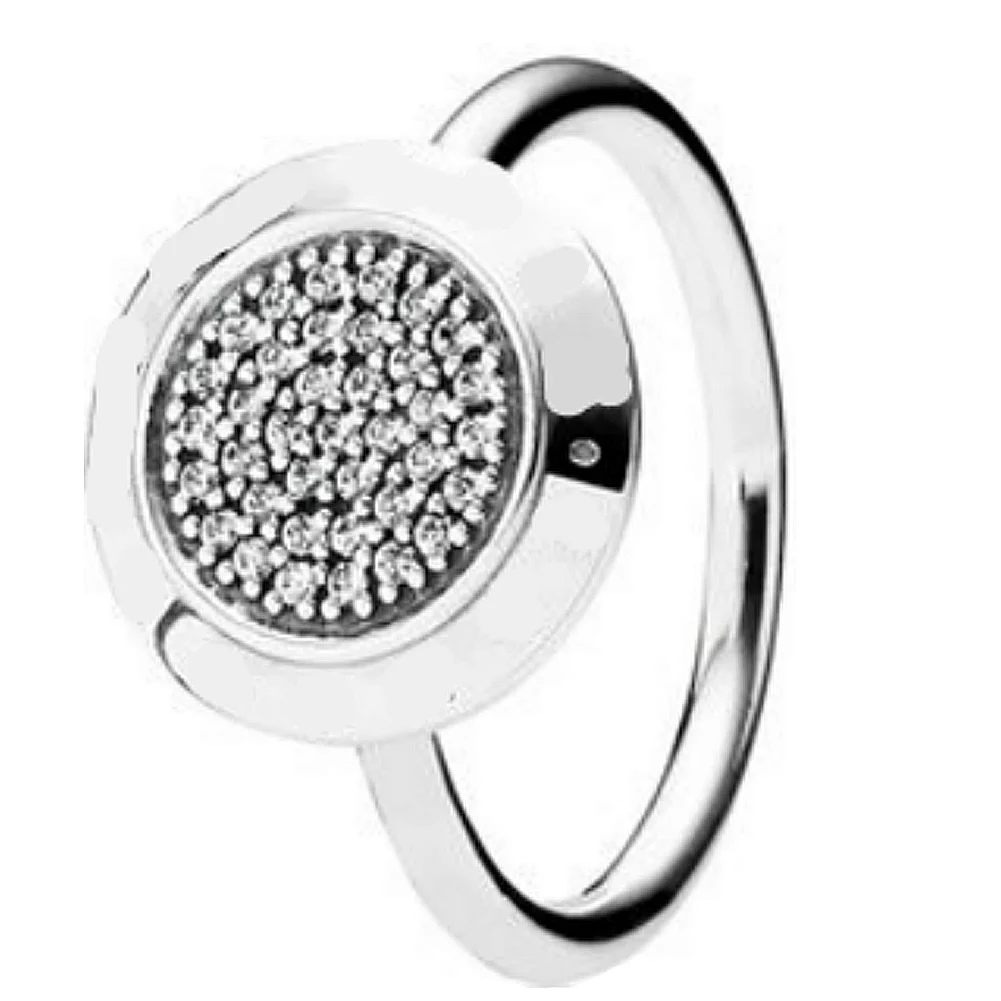 Women Fashion Plating Rhinestone Inlaid Finger Ring Party Jewelry Wedding Gift