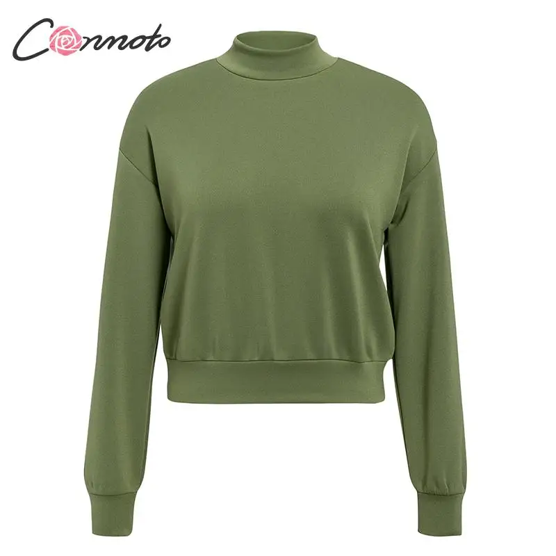 Женский короткий свитер Conmoto однотонный пуловер с длинными рукавами в Корейском