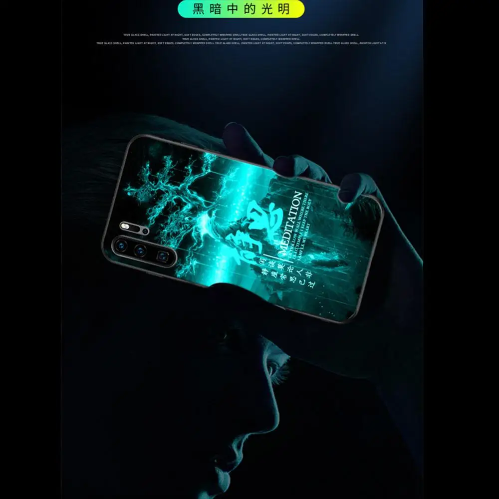 Aurora Luminous Tempered Glass Case For huawei P30 Pro Lite Mate 20 Nova 5 5i Honor V20 6X 7X 8X 9X 8A 8C 9 10 | Мобильные телефоны