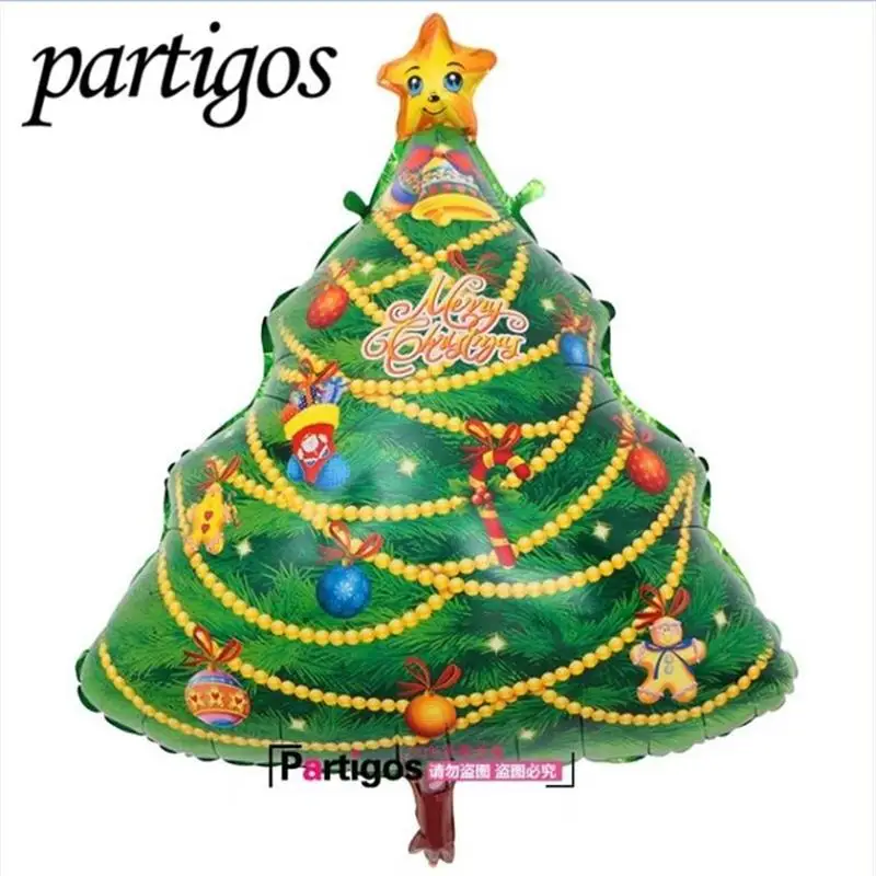 1pc Xmas tree Мини шары для рождественской вечеринки Санта Клаус фольгированный баллон из гелий глобс рождественские шарики с колокольчиками Рождественские шары Декор рождественские принадлежности - Цвет: 1pc Xmas tree