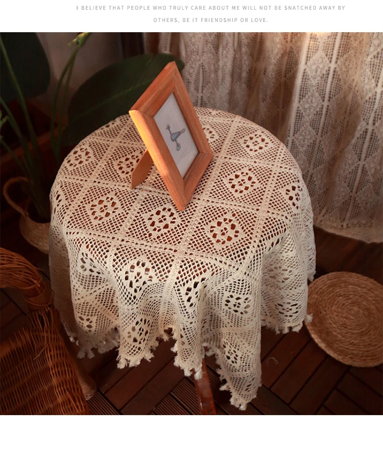 Винтажная скатерть хлопковый крючком чехол ткань для чайного столика столовой