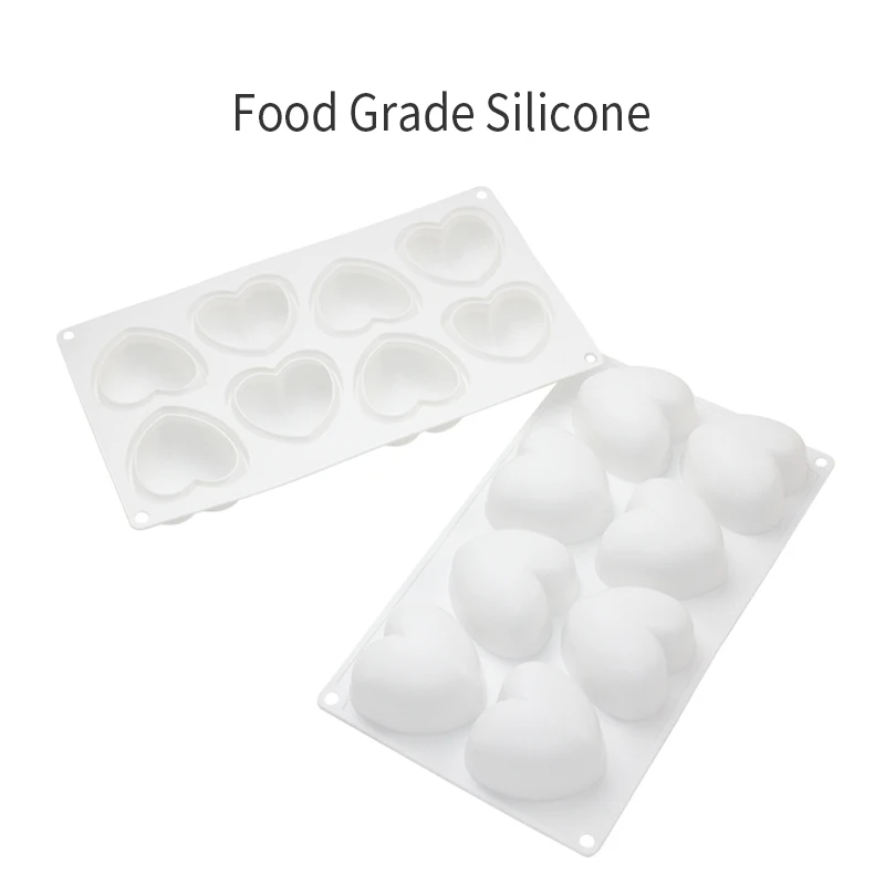 3D сердце Форма силиконовые формы для выпечки Шоколадное Желе торт украшения