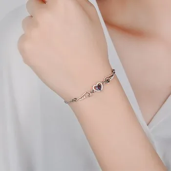 

New Women European Fashion Angel Lovers Wings Love-shaped Bracelet H221