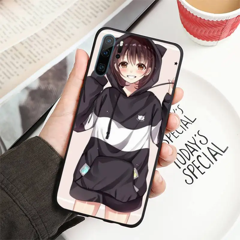 

Girl anime cute Menhera chan Phone Case For Huawei P40 P20 P30 lite Pro P Smart 2019 Mate 40 20 10 Lite Pro Nova 5t