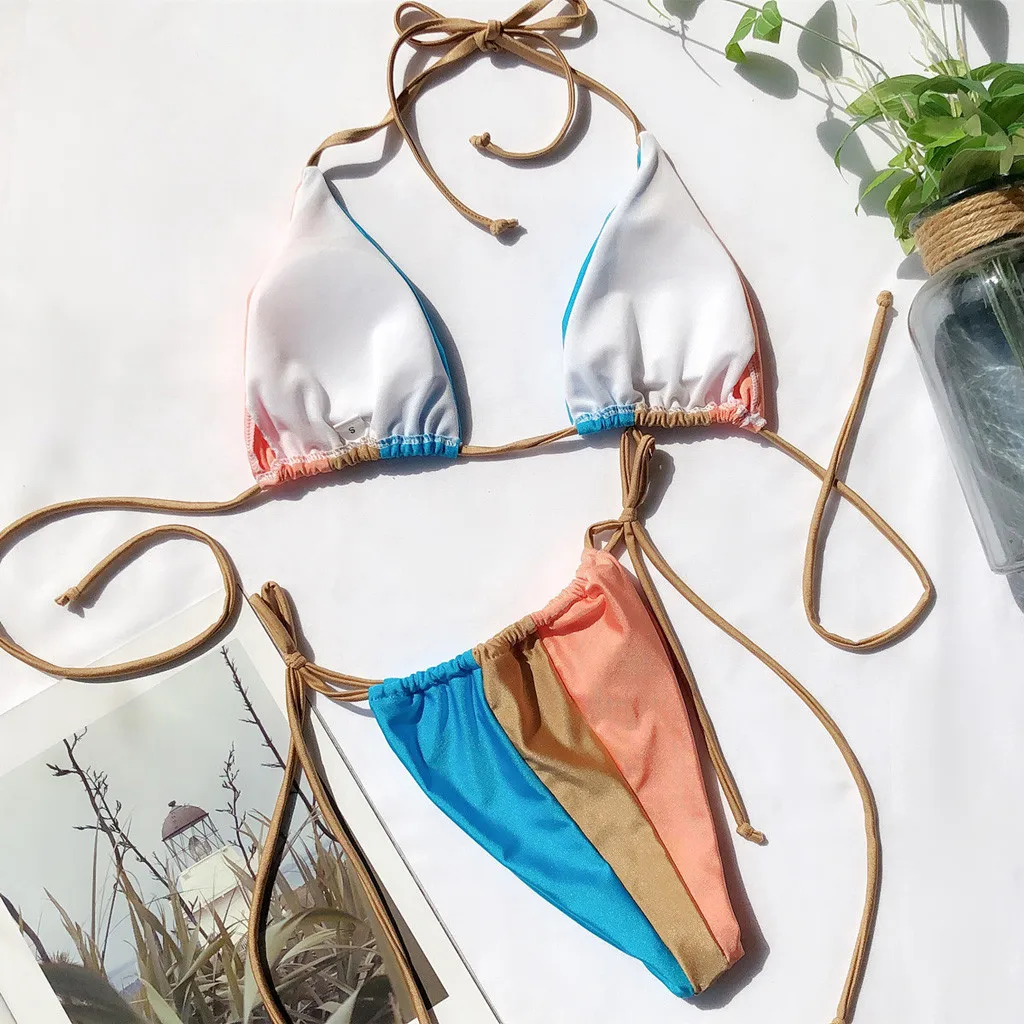 SAGACE Sexy High Waist Bikinis 2020 Mujer Leopard Bikini Bandage Thong Mini Swimsuit Female Fashion Beach Micro Swimwear | Женская