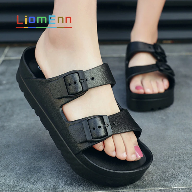 Summer Thick Platform EVA Slippers Women Sandals flip flops Beach Flat Pink Red Black White Slides 2023 Outdoor Casual Shoes
