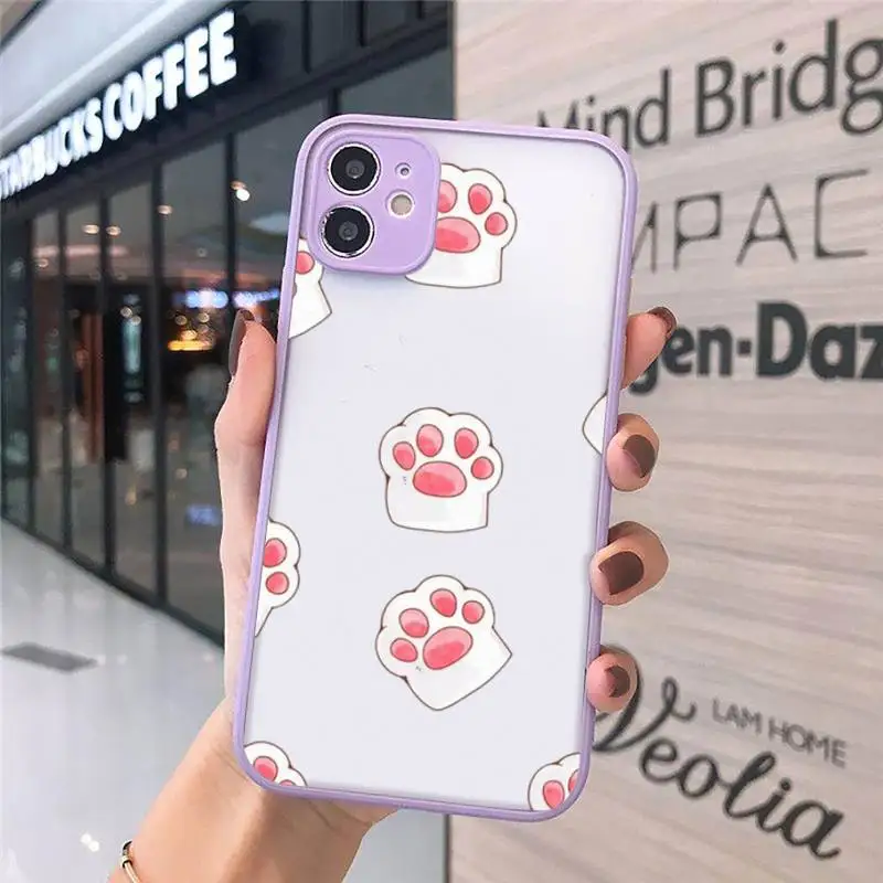 

Cute kitten Phone Cases Matte For iPhone 12 Mini 11 Pro XR XS Max 7 8 Plus X Hard PC Back Cover