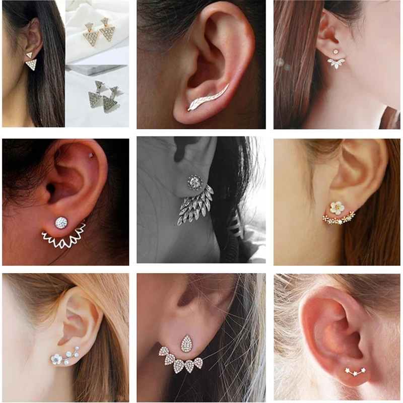 Женские Висячие серьги Mossovy Золотые с кристаллами и цветком из циркония