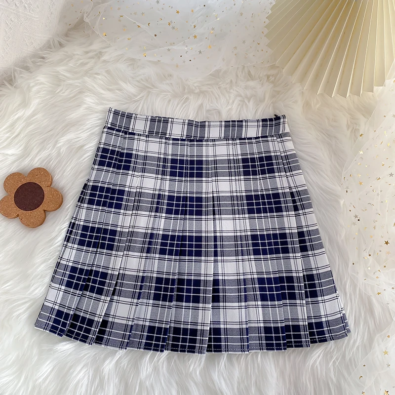 

Summer Women Skirt High Waist Plaid Casual Pleated Skirts Women Clothes Ladies Shorts Skirts Sweet Girls Dance Mini Skirt