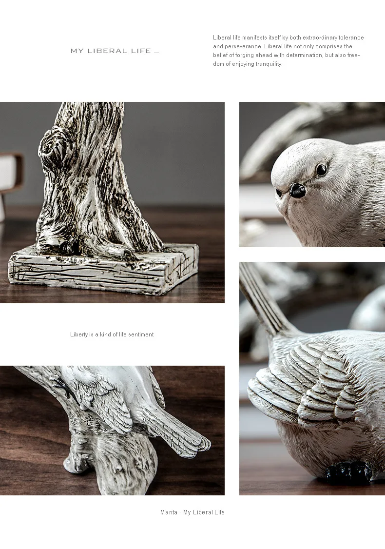 

Resin Ornaments Figurine for Bird Creative American Ornaments House Living Room Porch Wine Cabinet Bookcase Office Handicraft