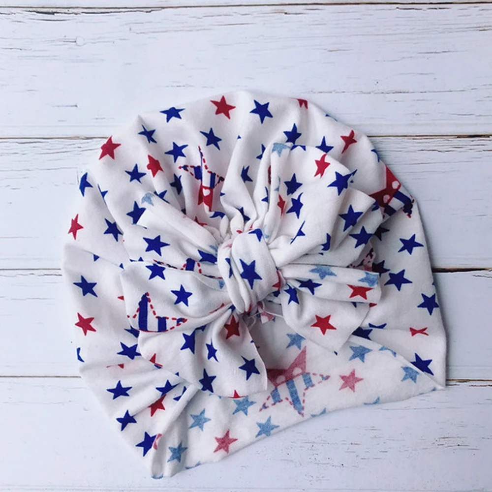 Модная Милая Детская шапка тюрбан мягкие хлопковые шапки для малышей Шапка бини