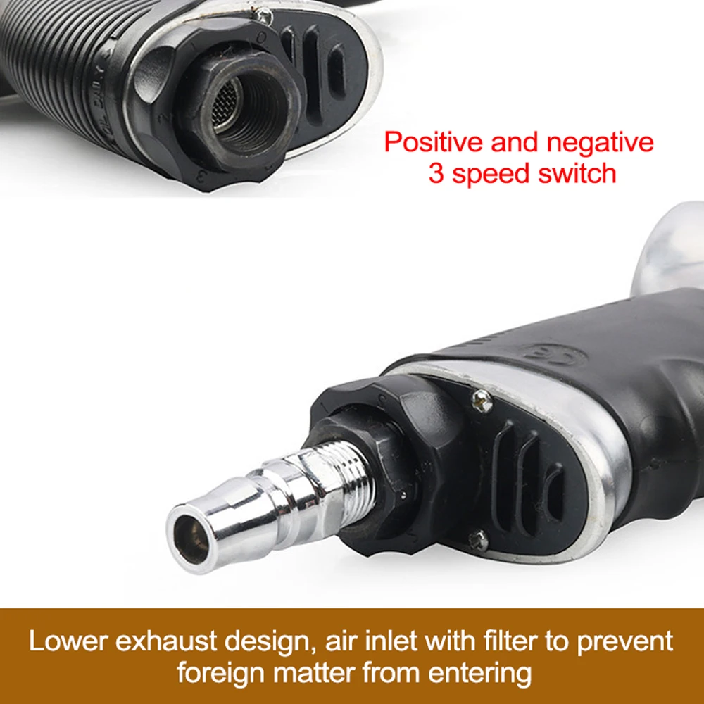 

Pneumatic Reversible 3/8inch Air Drill 1800RPM Speed Air Drill Handheld Multipurpose Profession Tool