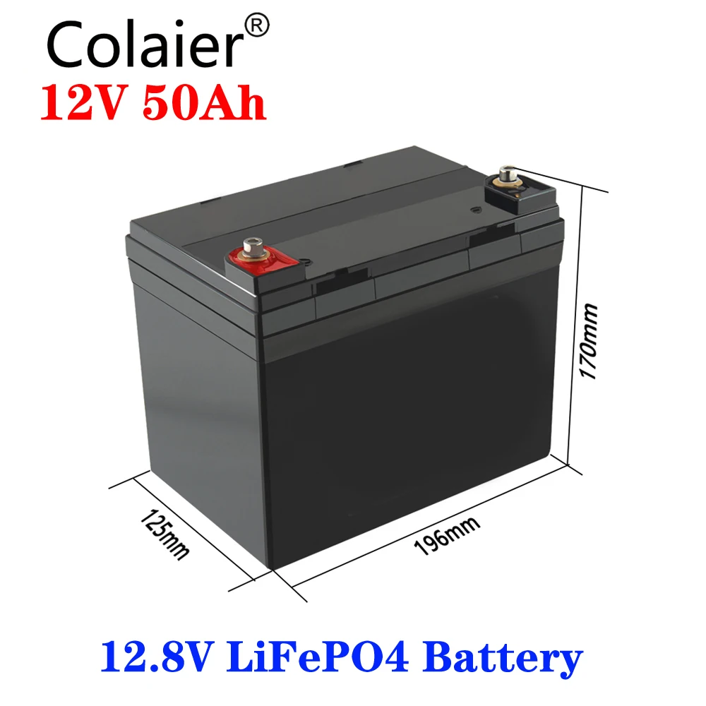 Colaier 12 8 V 12V 50AH литий 3 2 LiFePO4 Батарея пакет для хранения солнечной энергии