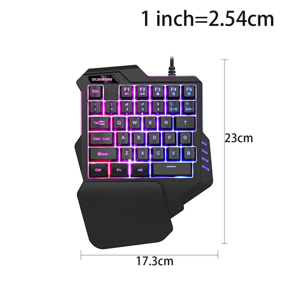

Pro Single Hand Glowing RGB Backlit USB Gaming Keyboard Mouse for PC Laptop