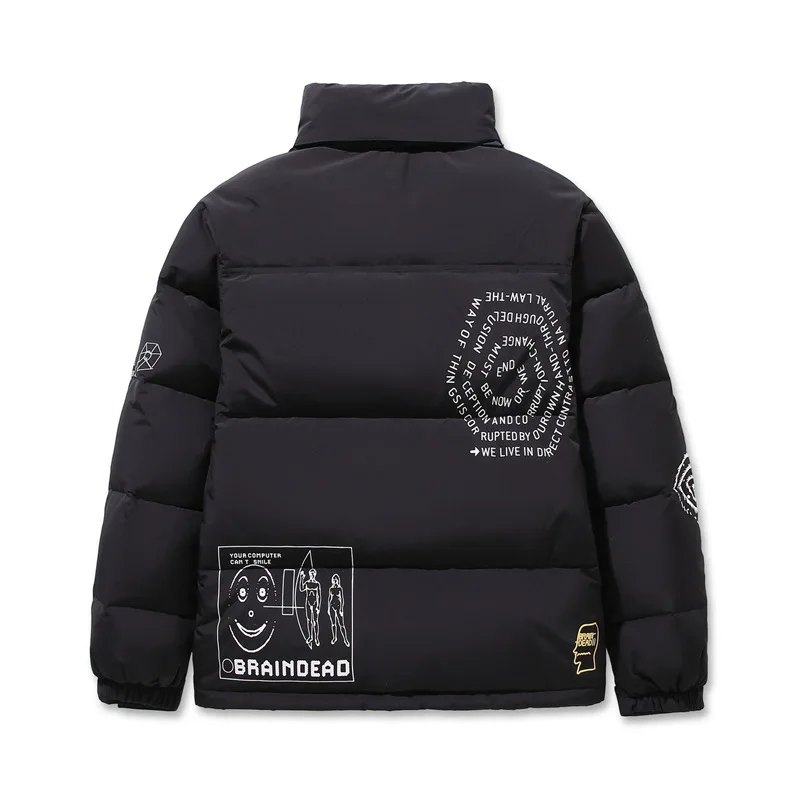 INS Winter The new Brand Face Parkas Mixed Colors Couple Cotton Coats Casual Men's Stand Collar Pocket Warm Down Puffer Jackets