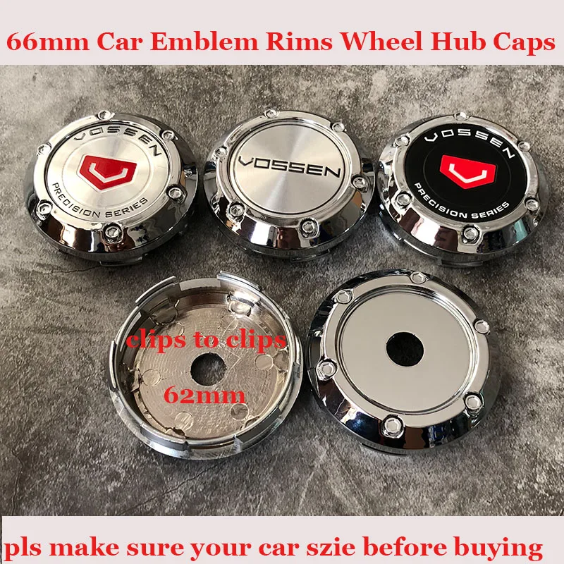 

66mm Car Emblem Rims Wheels Hub Center caps For Vossen logo badge 4pcs/set High Quality Label Auto accessories 6.6cm Car-covers