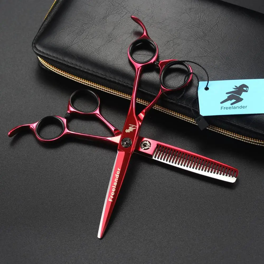 Высококачественные красные 440C японские 6 дюймовые салонные ножницы для стрижки