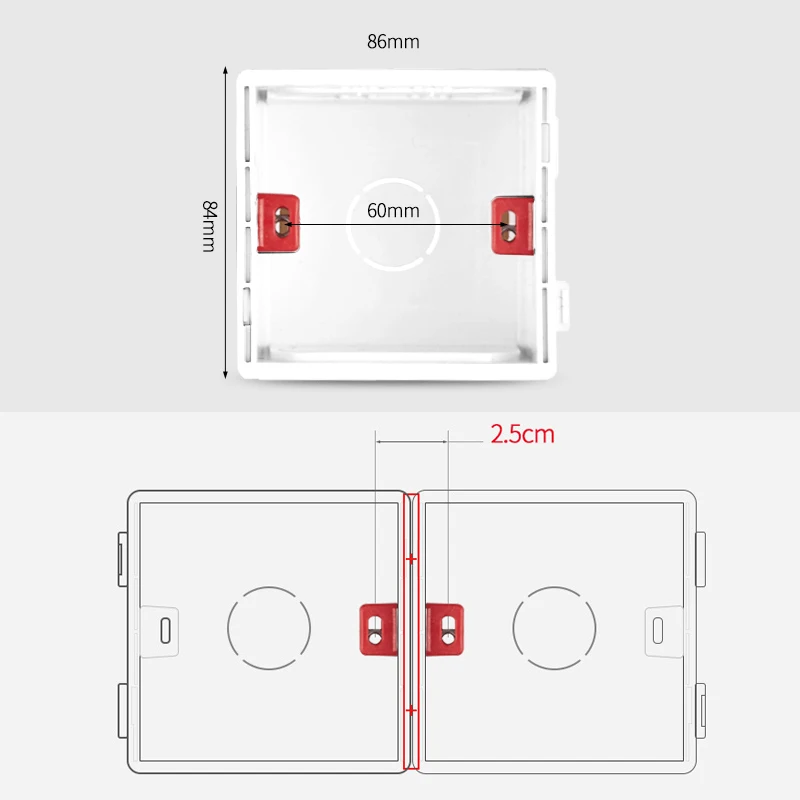 Herepow External Mounting Box 86 mm * 34 For Standard Touch Switch And Socket Applicable To Any Position | Обустройство дома