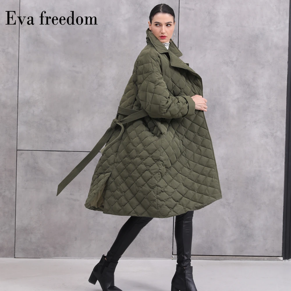 Зимний женский модный уличный пуховик с лацканами в клетку со стразами и