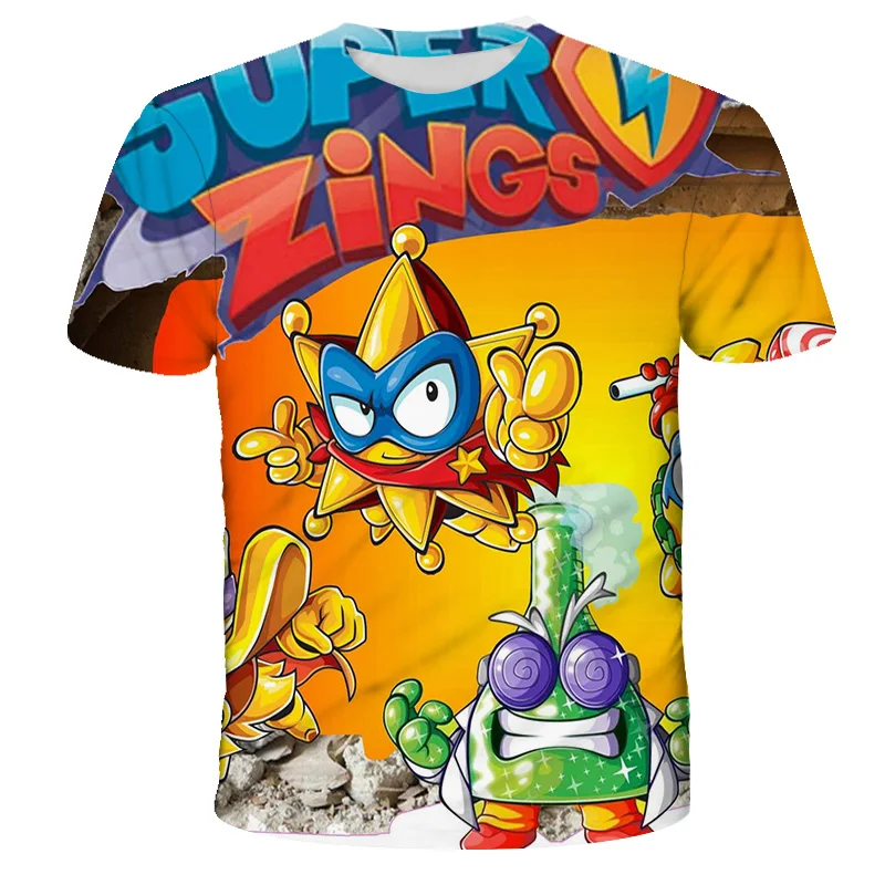 

Summer T-shirt 3D Anime Print Super Zings T-shirt Boys Girls hip-hop T-shirt Clothing Cute Casual Kids Clothes Funny Baby Tops