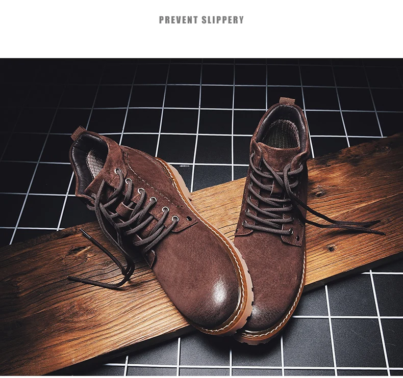 Winter Ankle Boots mens Genuine Leather Snow Boots Big Size 38-50 Outdoor Warm Winter Shoes for Men Anti-cold Boots Walker Peak