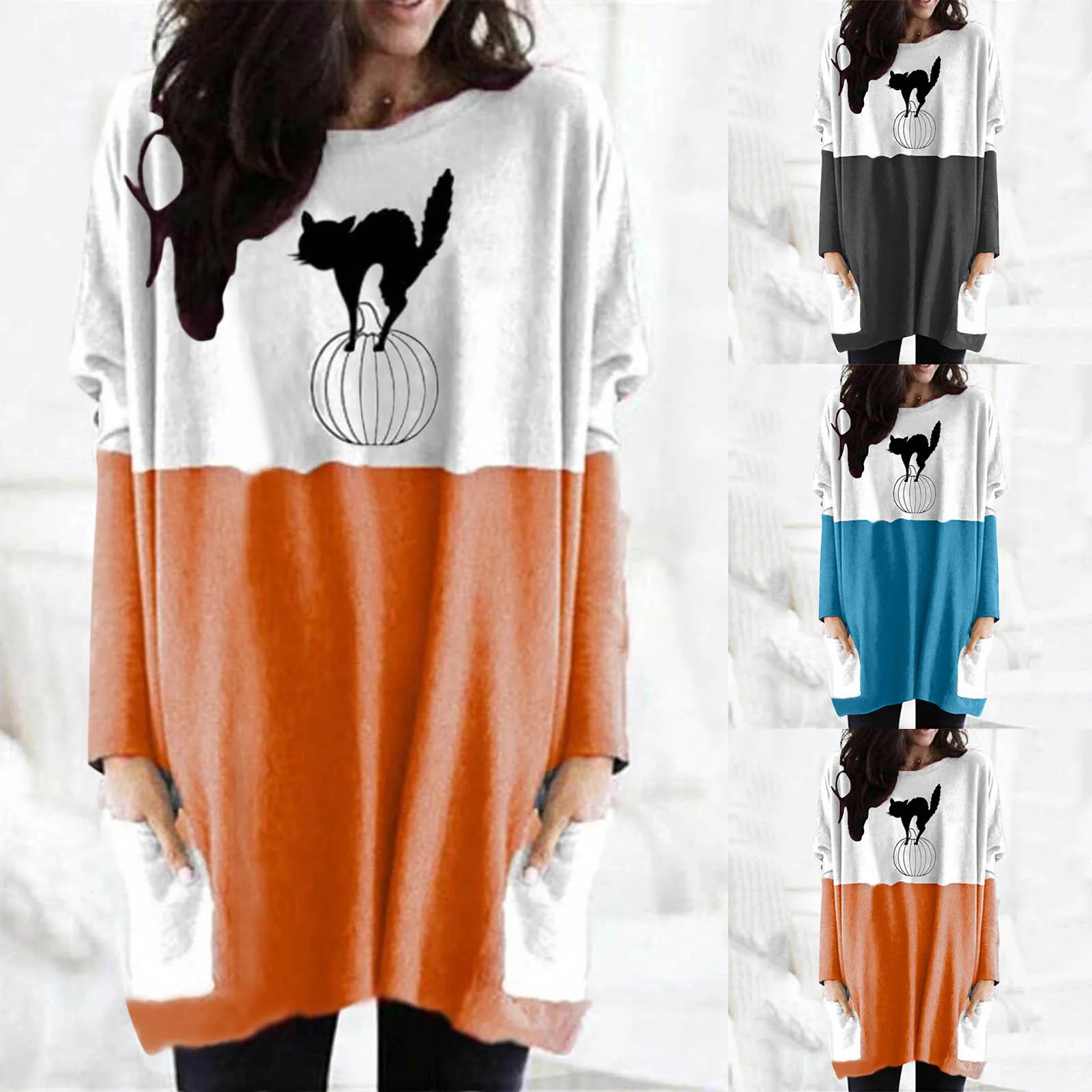 

Oversize Casual Hoodies Women Halloween Lantern Ghost Pumpkin Shirt Face Costume Female Long Sleeves Tops Pullover Sweatshirt