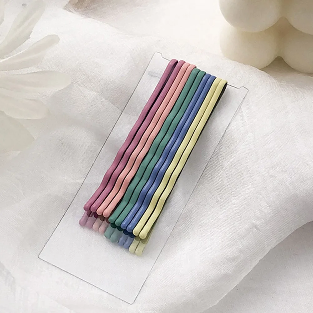 

10Pcs/set Colorful Wedding Alloy Bobby Pins Cute Candy Color Black Wire Word Folder Hairpins Barrette Hair Clips Accessories