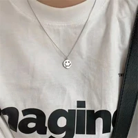 hip hop punk style exquisite smiley pendant necklace trend personality creative men and women clavicle chain jewelry best gift