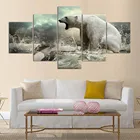 Мульти-панель, ледяной полярный медведь, 5 шт., алмазная живопись, полноразмерная круглая Алмазная вышивка с животными, домашний декор, A828