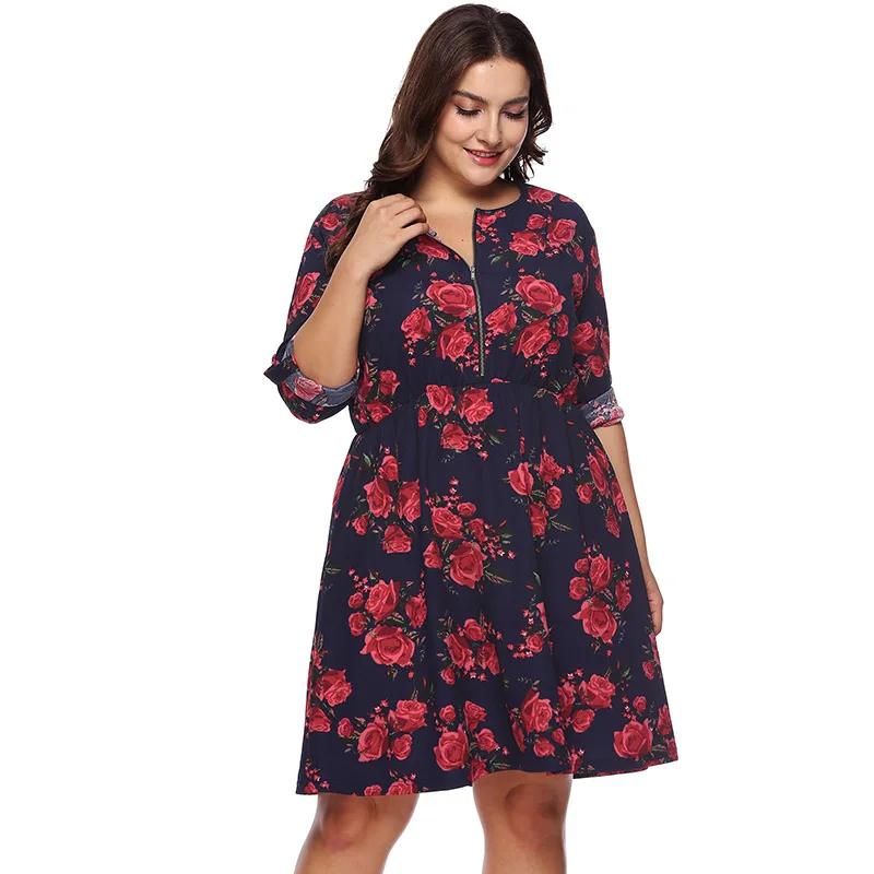 XXXL размера плюс рождественское платье для женщин большой размер винтажное